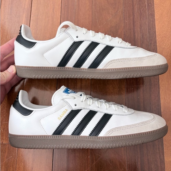 Adidas Samba White and Black Trainers - Picture 5 of 10